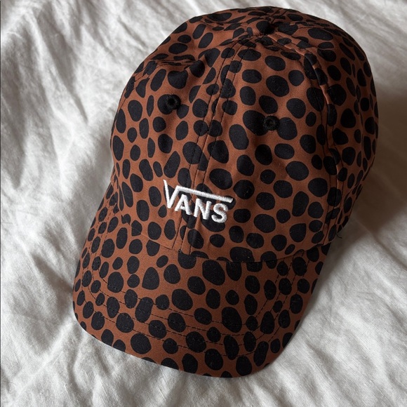Vans Accessories - Vans Brown Hat with Black Spot Print and White Logo